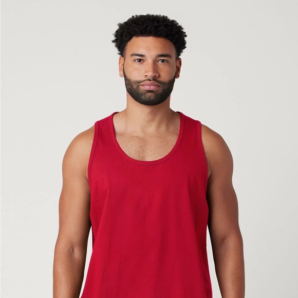 Men’s red y2k gym athlete attire tanktop workout stylish sleeveless active shirt - Picture 8 of 10